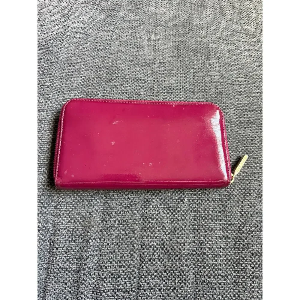 Tory Burch Robinson patent zip-around continental wallet